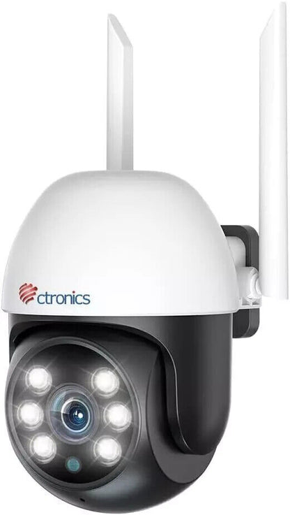 Ctronics 600C - Überwachungskamera Aussen WLAN, 350°/90° Schwenkbar, Personenerk
