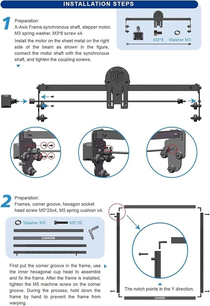 LONGER RAY5 5W gravierer für Holz und Metall, 0.08 * 0.08 mm komprimierter