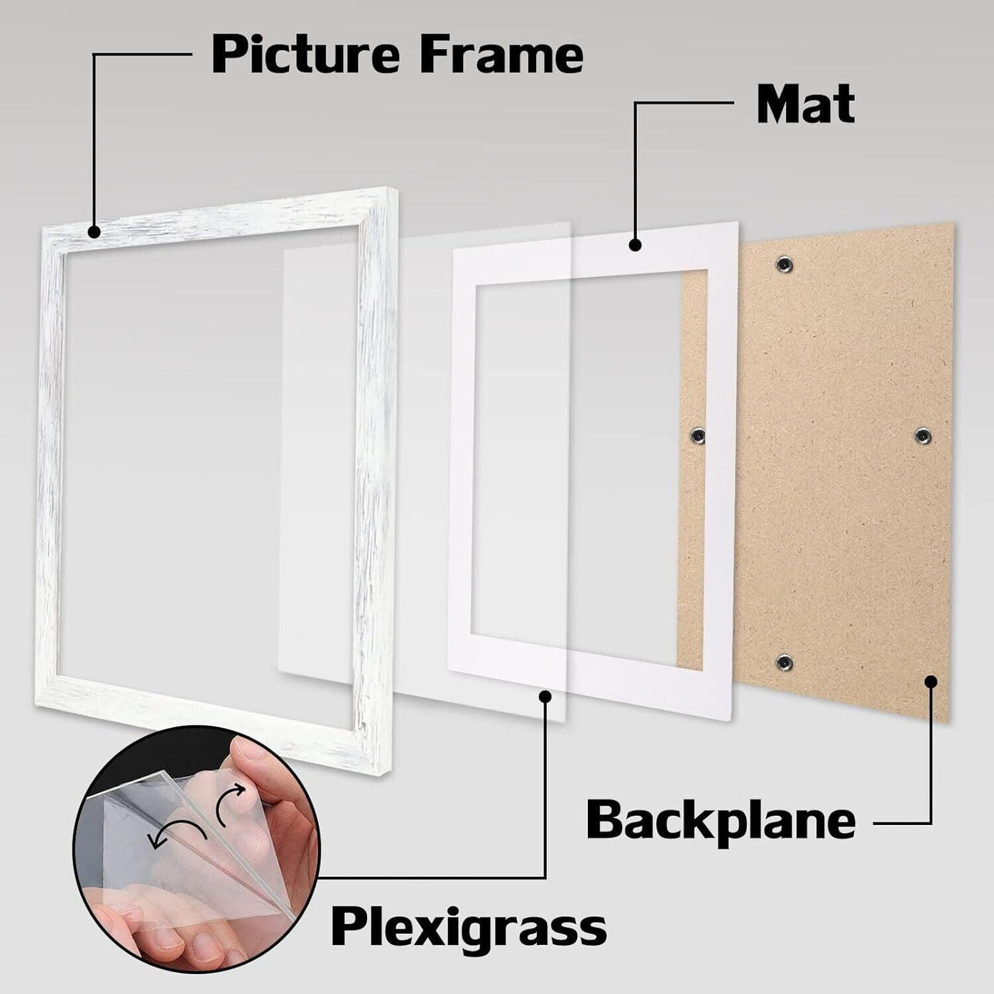 Orivan  8x10 Bilderrahmen aus Holz 3er Pack