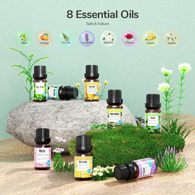 Aroma Diffuser, 600 ML Mit 8 Ätherischen Ölen, Luftbefeuchter Schlafzimmer, Luft