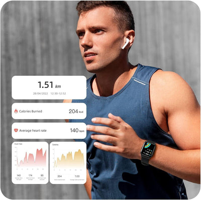 Parsonver Smartwatch Herren Schwimmen, 5 ATM Wasserdichter Fitness-Tracker mit 1