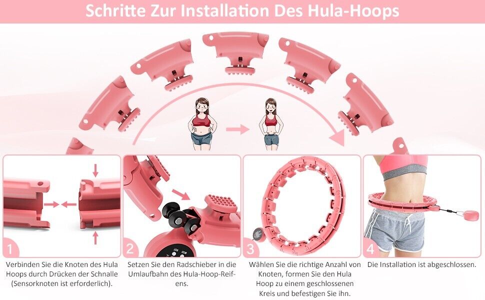 FIVANGIN Smart Weighted Hula Hoop, pink, mit Rundenzähler, neuwertig, OVP