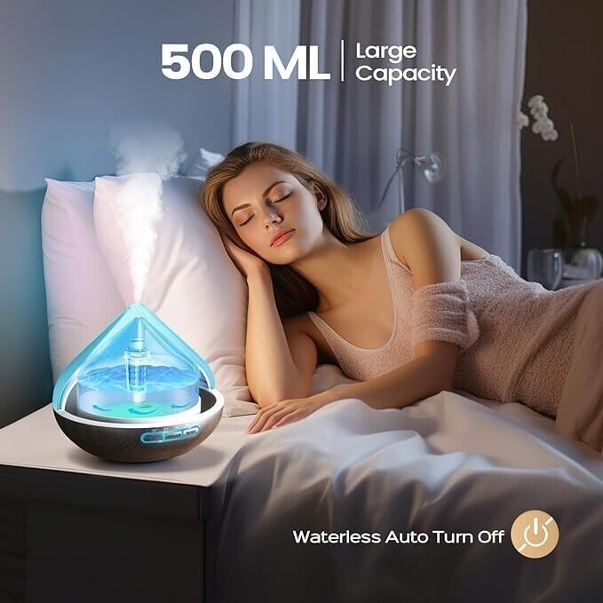 500 ml Diffusor für ätherische Öle mit 8 Ölen, Aromatherapie-Diffusor mit Fernbe