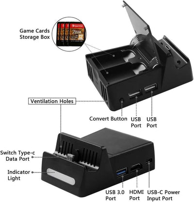Atuten Mini tragbare Konvertierungsbasis für N-Switch Ladeständer für Nintendo S