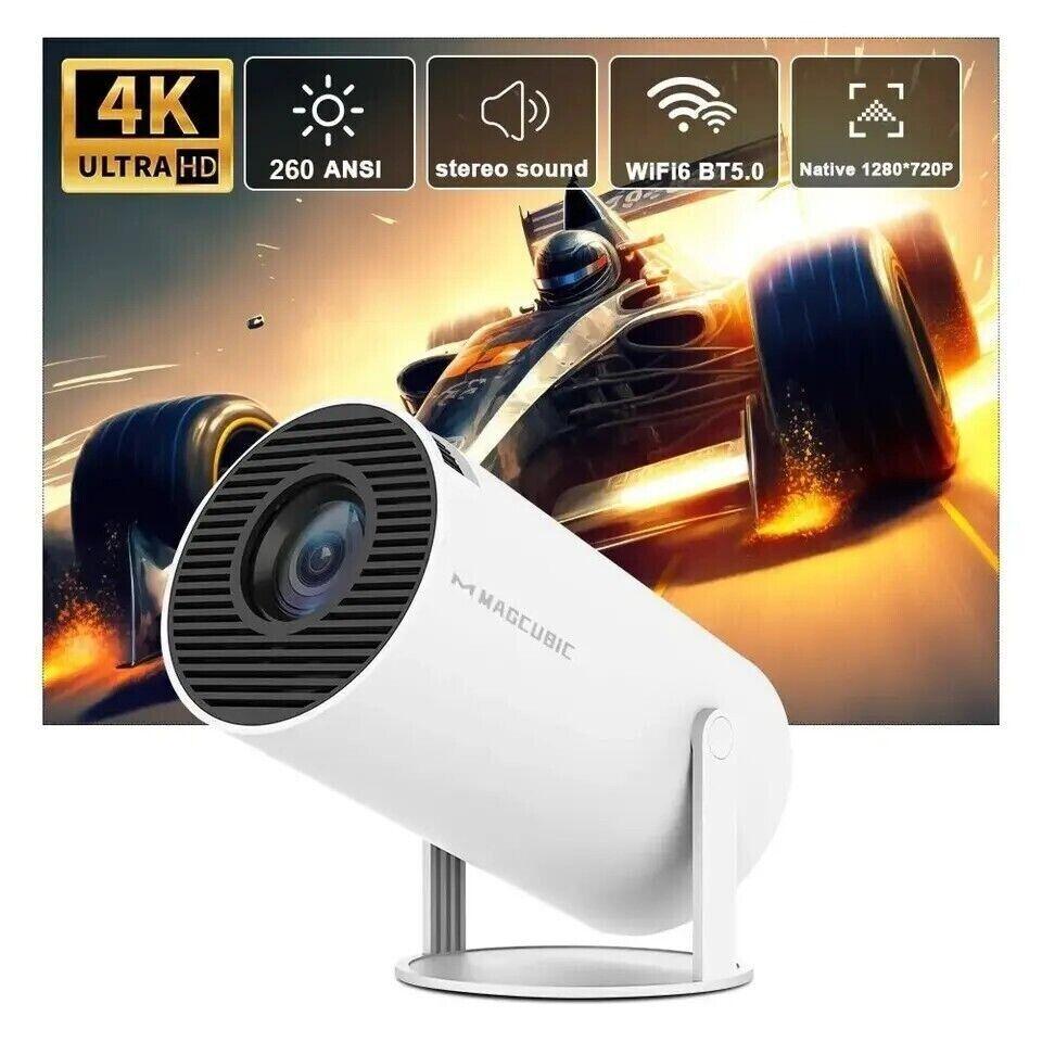 Magcubic Tragbarer Projektor 4K Beamer WiFi6 und BT 5.0 mit Eingebaute Android O