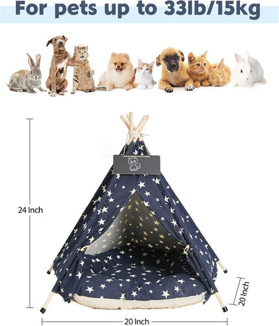NUKied Tipi Zelt Haustiere Kissen Abnehmbar & Waschbar 51x51x61cm