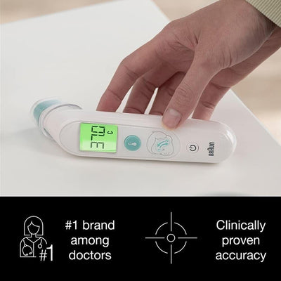 Braun TempleSwipe Stirnthermometer (farbcodierte Temperaturanzeige, sicher, hygi