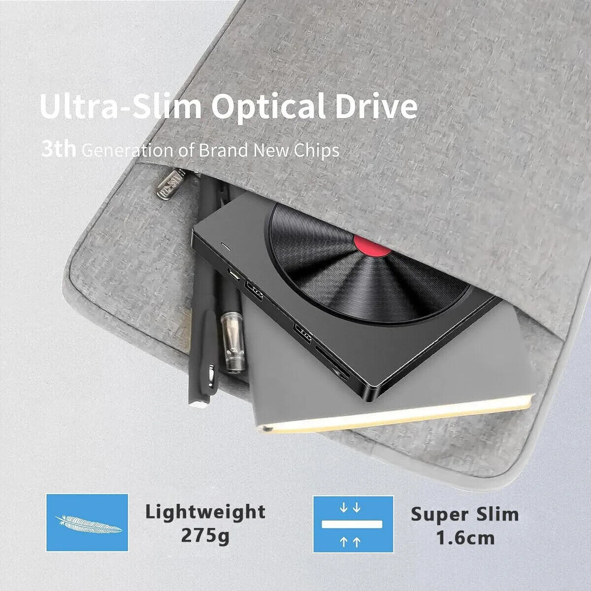 Externes-CD/DVD Laufwerk USB 3.0 +Type C Brenner Player Für&PC&Laptop (2)