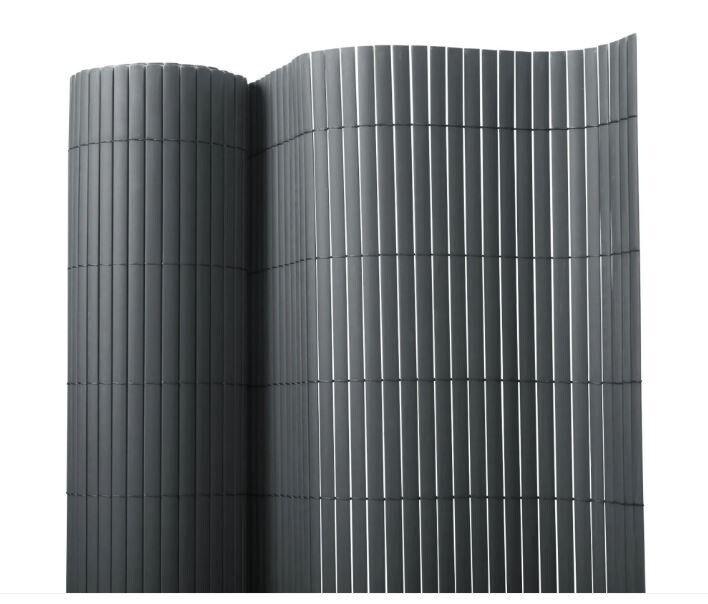 Sichtschutzzaun aus PVC - Grau 1m*3m/100cm*300cm Stabil, Modern Balkon, Garten..