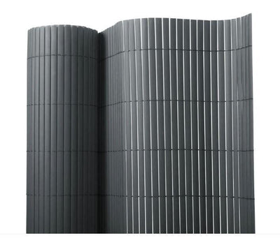 Sichtschutzzaun aus PVC - Grau 1m*3m/100cm*300cm Stabil, Modern Balkon, Garten..