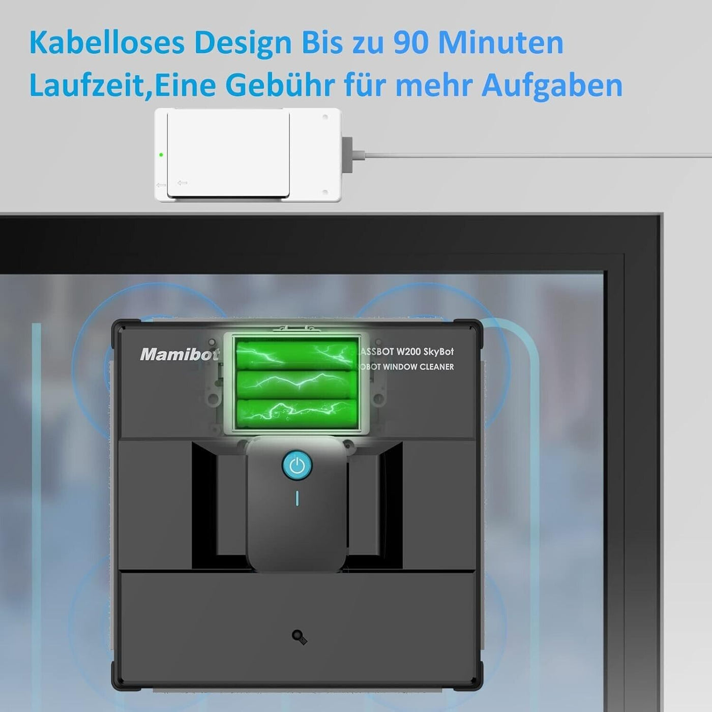 Mamibot W200 Hochwertig Kabellos Fensterputzroboter, Fensterputzer