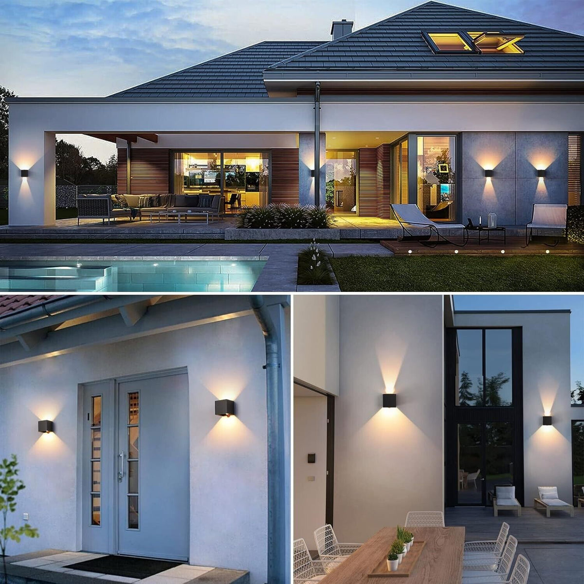 LED Wandleuchte Cube Innen/Aussen Bewegungsmelder,12W,IP 65 Wasserdicht