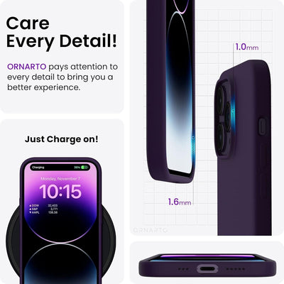 ORNARTO kompatibel mit iPhone 14 Pro Hülle 6,1 Zoll 2022, Silikon Case Ultra Dün