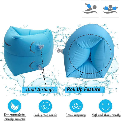 Aufblasbare Schwimmarmflügel, Float Aufrollbare Ärmel Schwimmarmbänder