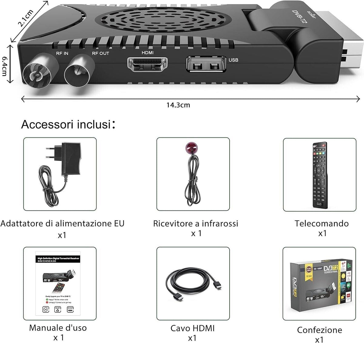 Digitaler terrestrischer Decoder 2023 – DVB-T2 HD 1080P Receiver H265 HEVC Main