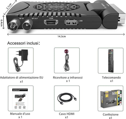 Digitaler terrestrischer Decoder 2023 – DVB-T2 HD 1080P Receiver H265 HEVC Main