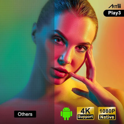 Artlii Play 3 Beamer Full HD Android 10, 5G WLAN Bluetooth Beamer 4k mit 350”