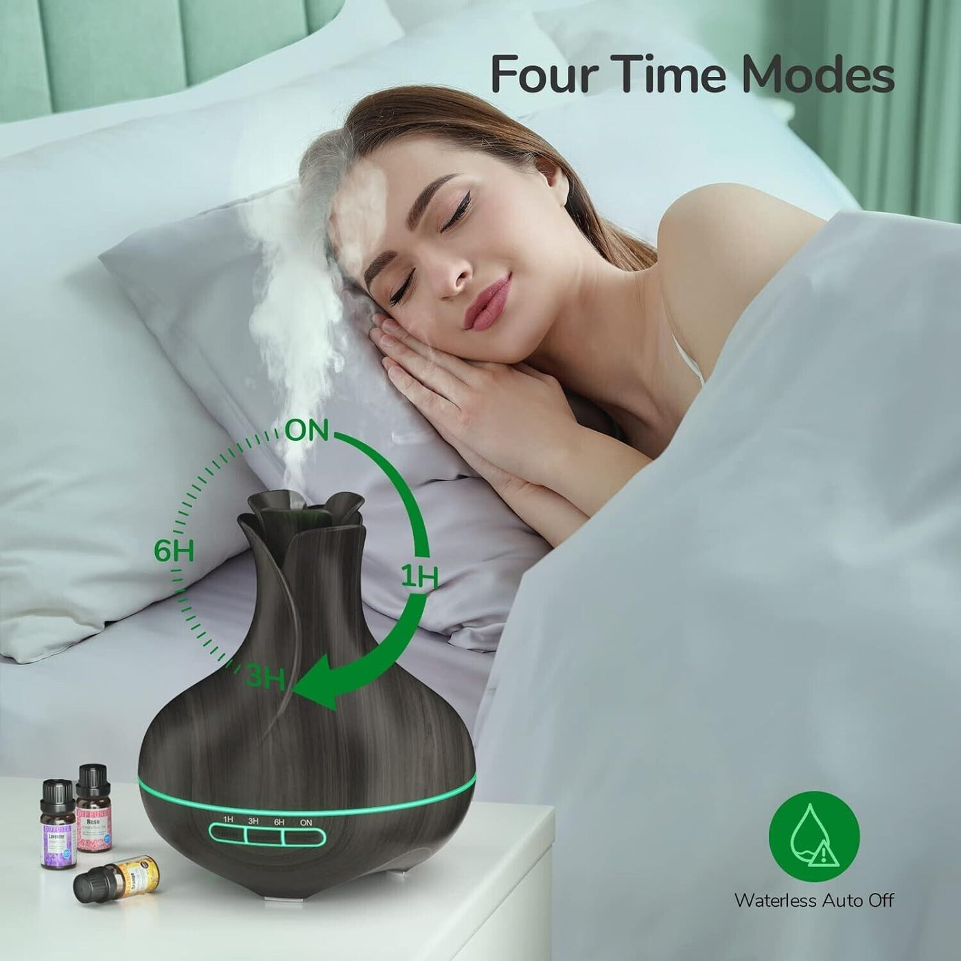 Aroma Diffuser, 600 ML Mit 8 Ätherischen Ölen, Luftbefeuchter Schlafzimmer, Luft
