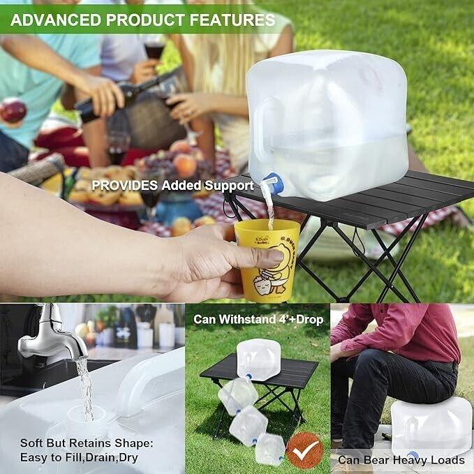 LIROPAU 2 Stück Faltbarer Wasserkanister mit Hahn und Tragegriff, Faltkanister B