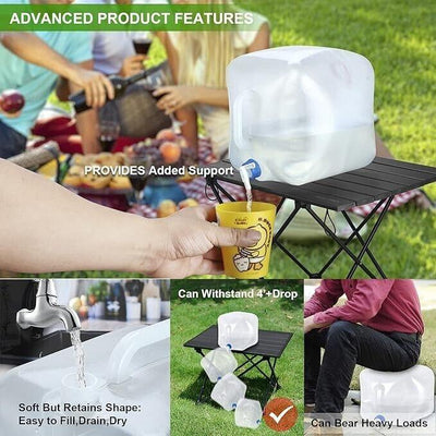 LIROPAU 2 Stück Faltbarer Wasserkanister mit Hahn und Tragegriff, Faltkanister B