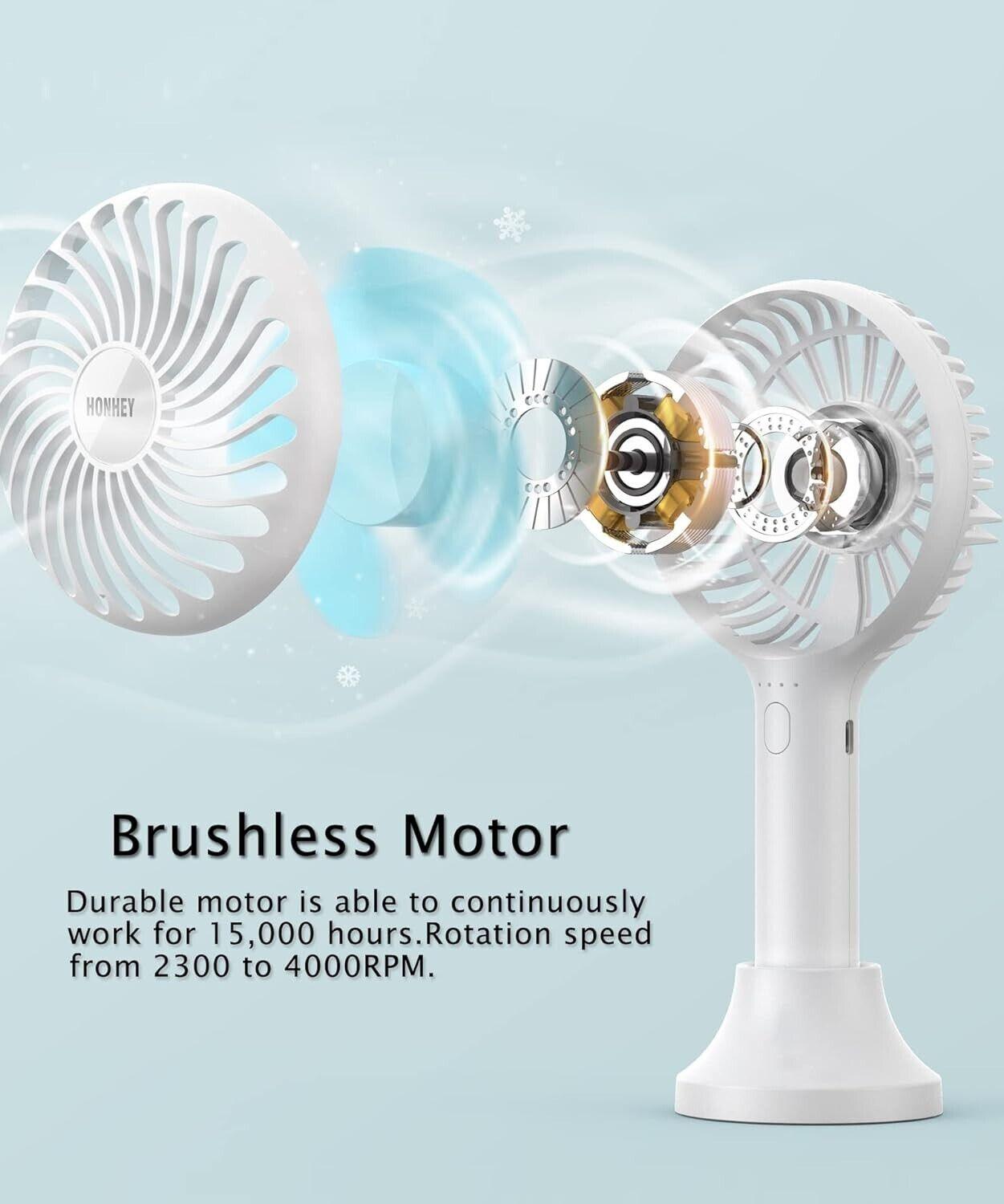 HonHey Handventilator tragbar MiniHandventilator mit USBAkku 4 Geschwindigk