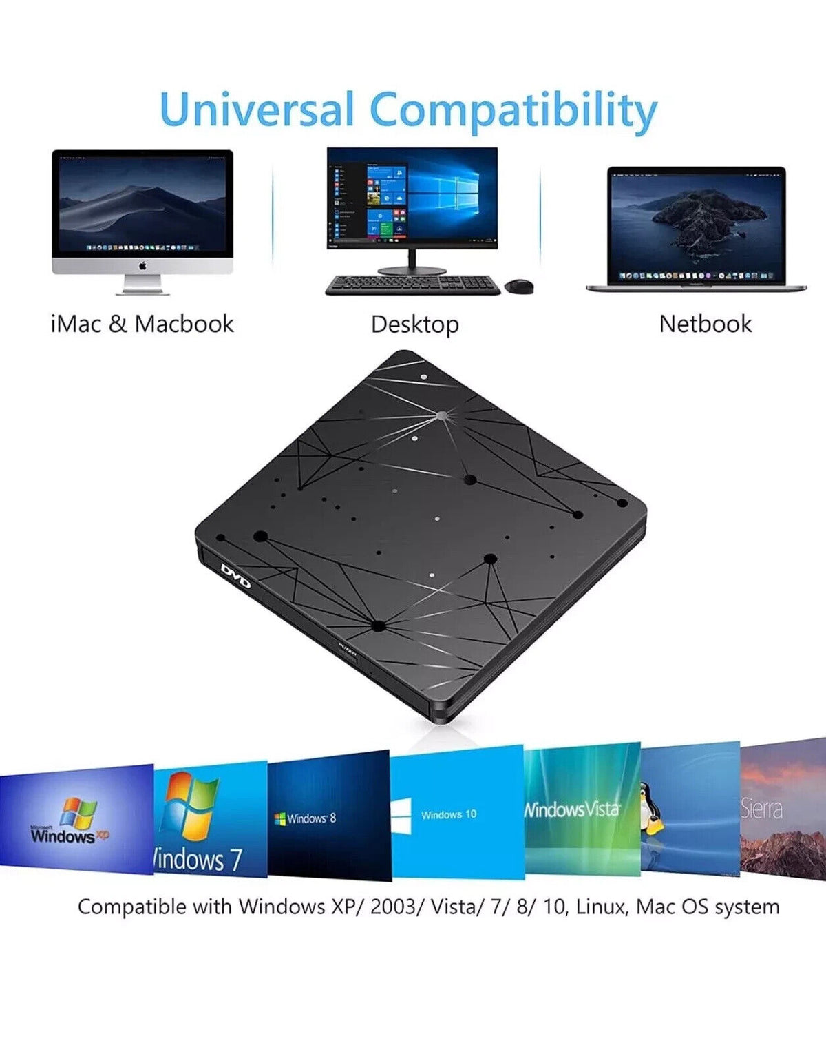 LMEN Externes CD Laufwerk Extern mit USB 3.0 DVD für Laptop PC McBook (3)