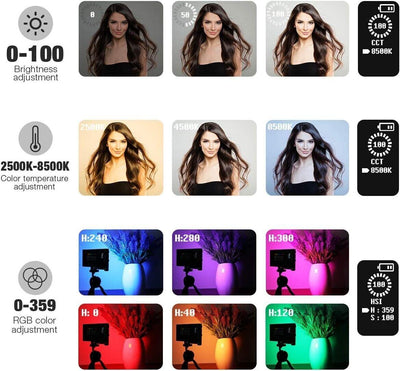 Pixel G1s RGB LED Videoleuchte Eingebaut 12W Akku Video Licht Volle Farbe und