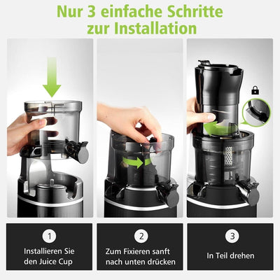 AOBOSI 200W Slow Juicer, Entsafter mit Rücklauffunktion und Zwei Filtergrößen. E