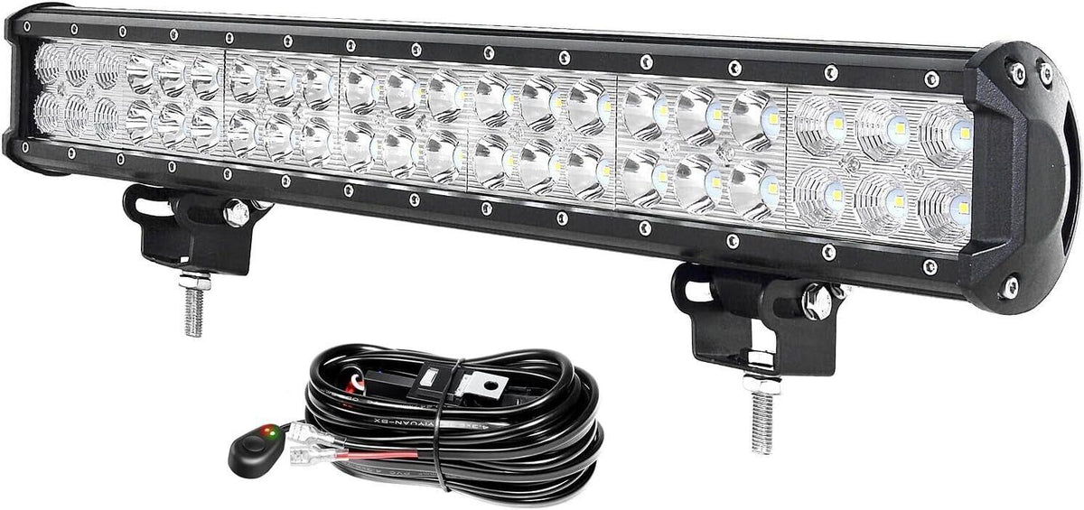 PICAA 20 Zoll 126W LED Lightbar Auto 12V Kabelbaum Lichtbalken Arbeitsscheinwerf