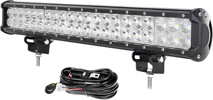PICAA 20 Zoll 126W LED Lightbar Auto 12V Kabelbaum Lichtbalken Arbeitsscheinwerf