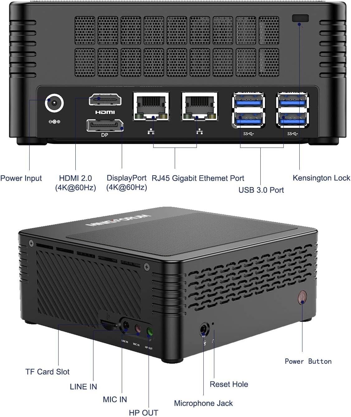 MINIS FORUM Mini-PC AMD Ryzen 5 3400GE | 16 GB RAM 512 GB M.2 SSD | Radeon