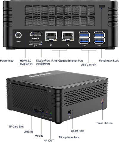 MINIS FORUM Mini-PC AMD Ryzen 5 3400GE | 16 GB RAM 512 GB M.2 SSD | Radeon