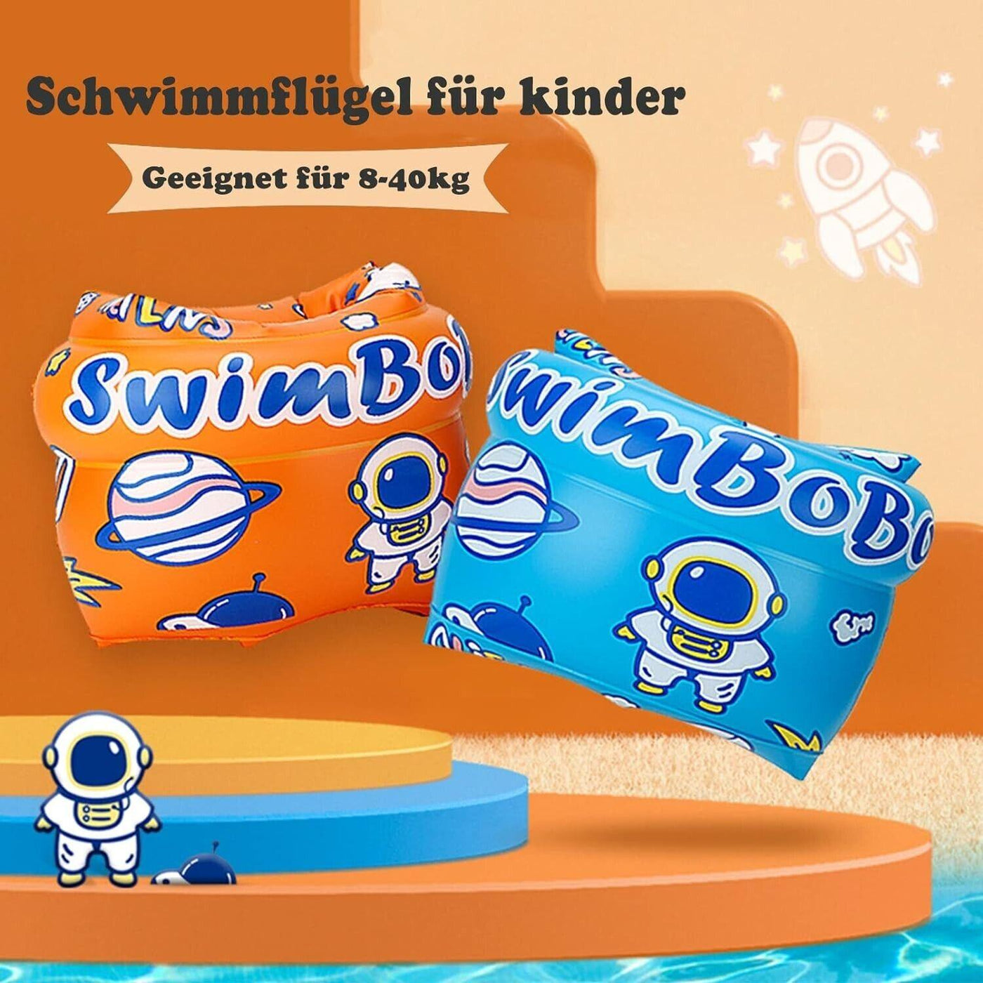 Atuful - Schwimmarmbänder für Kinder 3-12 Jahre, Schwimmhilfe für Anfänger,