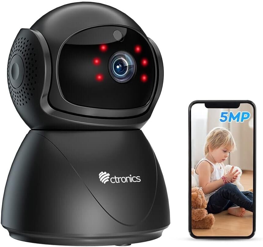 ctronics 570C SCHWARZ - 5MP PTZ Überwachungskamera Innen WLAN, -OHNE ZUNEHÖR