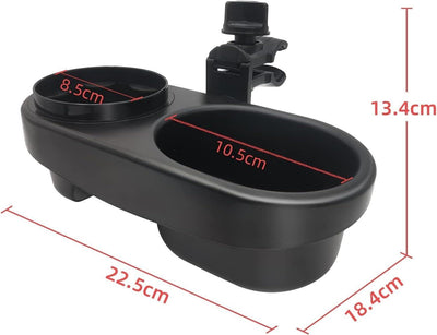 Ivtivfu Getränkehalter Kinderwagen Zubehör (2 in 1, mit Snackablage), Rollstuhl