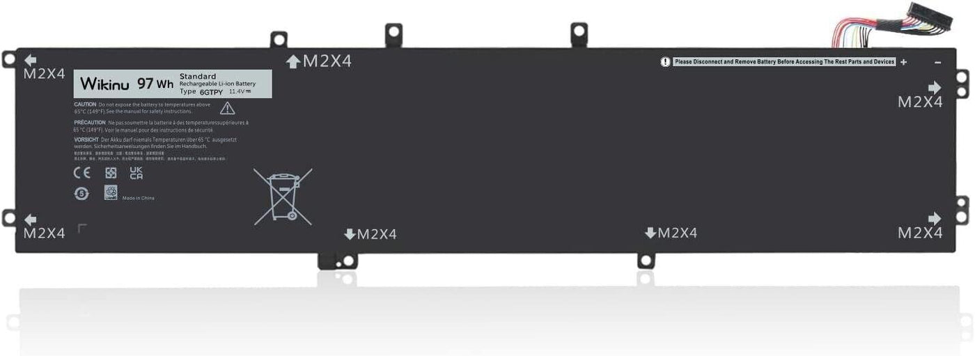 Wikinu 97Wh 6GTPY Laptop Akku für Dell XPS 15 9550 9560 9570 7590, Precision 551