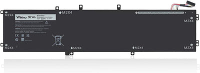 Wikinu 97Wh 6GTPY Laptop Akku für Dell XPS 15 9550 9560 9570 7590, Precision 551