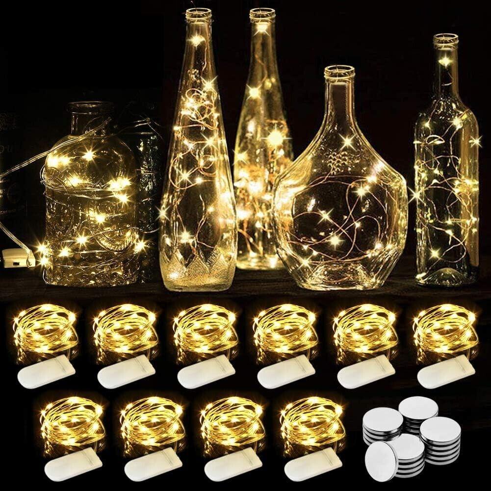WEARXI Lichterkette Batterie, 10 Stück 2M 20 Mini LED Lichterkette Mit Batterie,