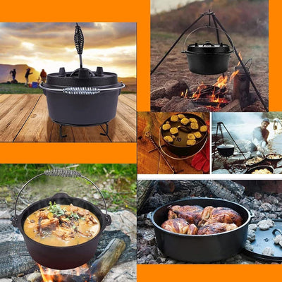 Deckelheber Griffhaken 42CM Feuertopf Deckelheber Dutch Oven Set BBQ