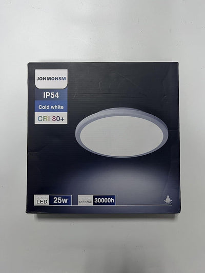 JONMONSM Led Deckenleuchte Flach 25W IP54 Wasserfest, Ø30cm 2000LM 6500k Rund