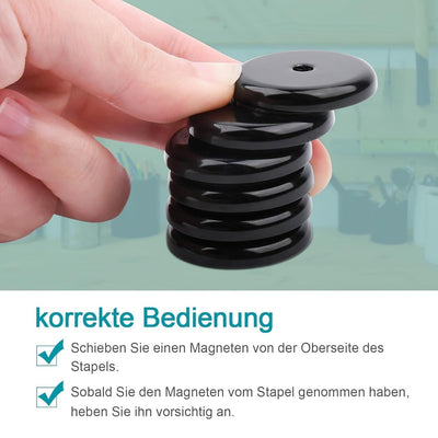Neodym Magnete Extra Stark 45 KG Kraft 12 Stück Magnete Stark 32x5 mm Schwarz,