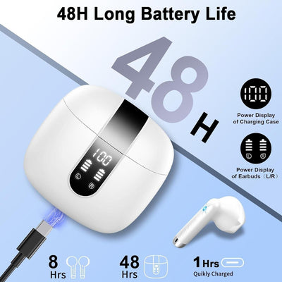 Bluetooth-Kopfhörer, kabellose Bluetooth 5.3 In-Ear-Kopfhörer mit HiFi-Stereo-Ba