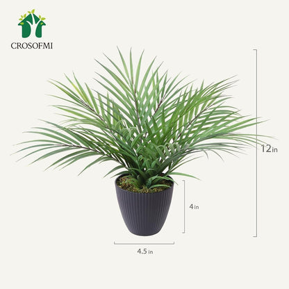 CROSOFMI Kunstpflanze 35 cm Mini Künstliche Pflanze Areca Palme Kunstpflanze