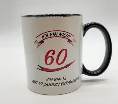 Tasse 60 Geburtstag Lustig mit Spruch WeiSchwarz