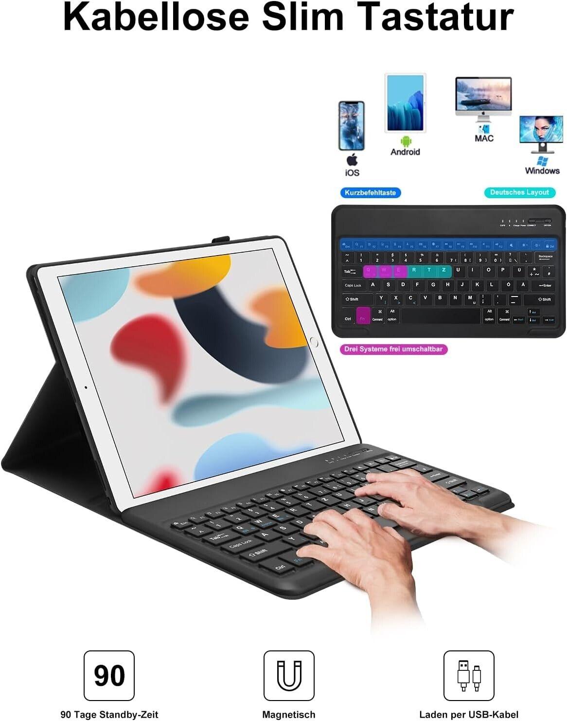 Jademall -  iPad Pro 12.9 Zoll 6/5/4/3.Generation Beleuchtete Bluetooth