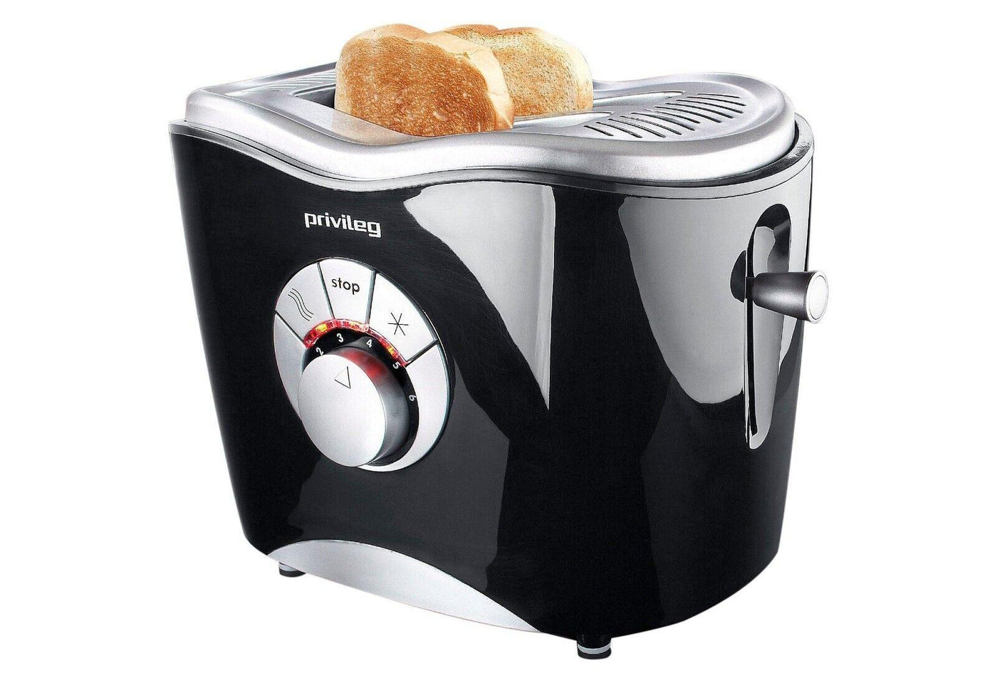 Privileg Toaster 568811, 2 kurze Schlitze, für 2 Scheiben, 860 W, schwarz