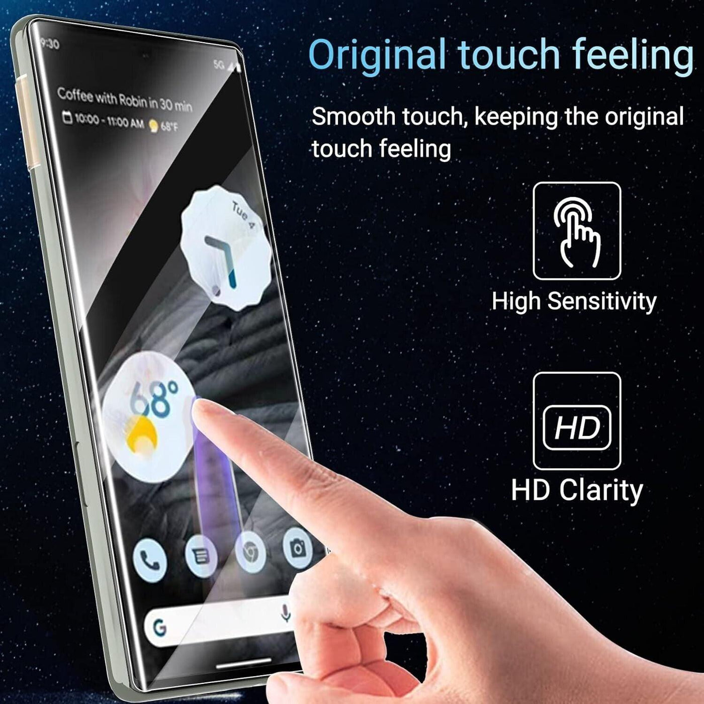 IMBZBK [3+3 Stück] Schutzfolie für Google Pixel 7 Pro Panzer Schutz Glas Screen