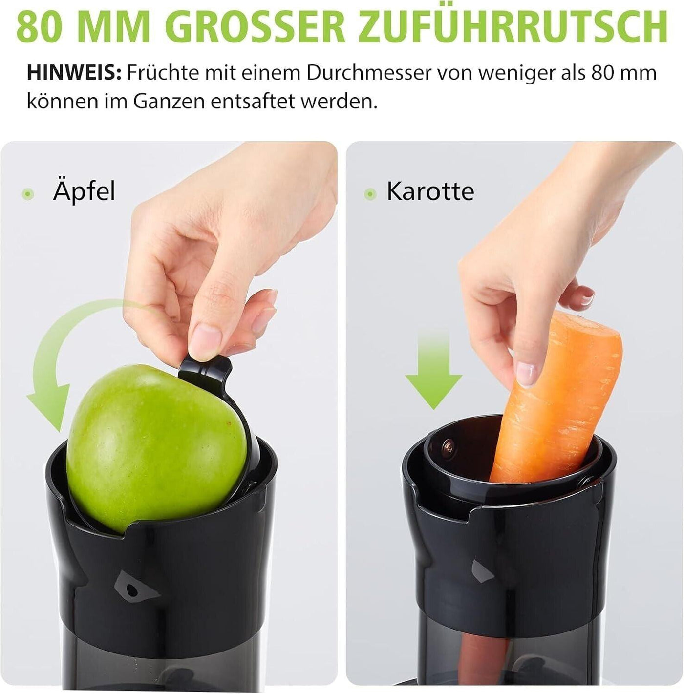 AOBOSI 200W Slow Juicer, Entsafter mit Rücklauffunktion und Zwei Filtergrößen. E
