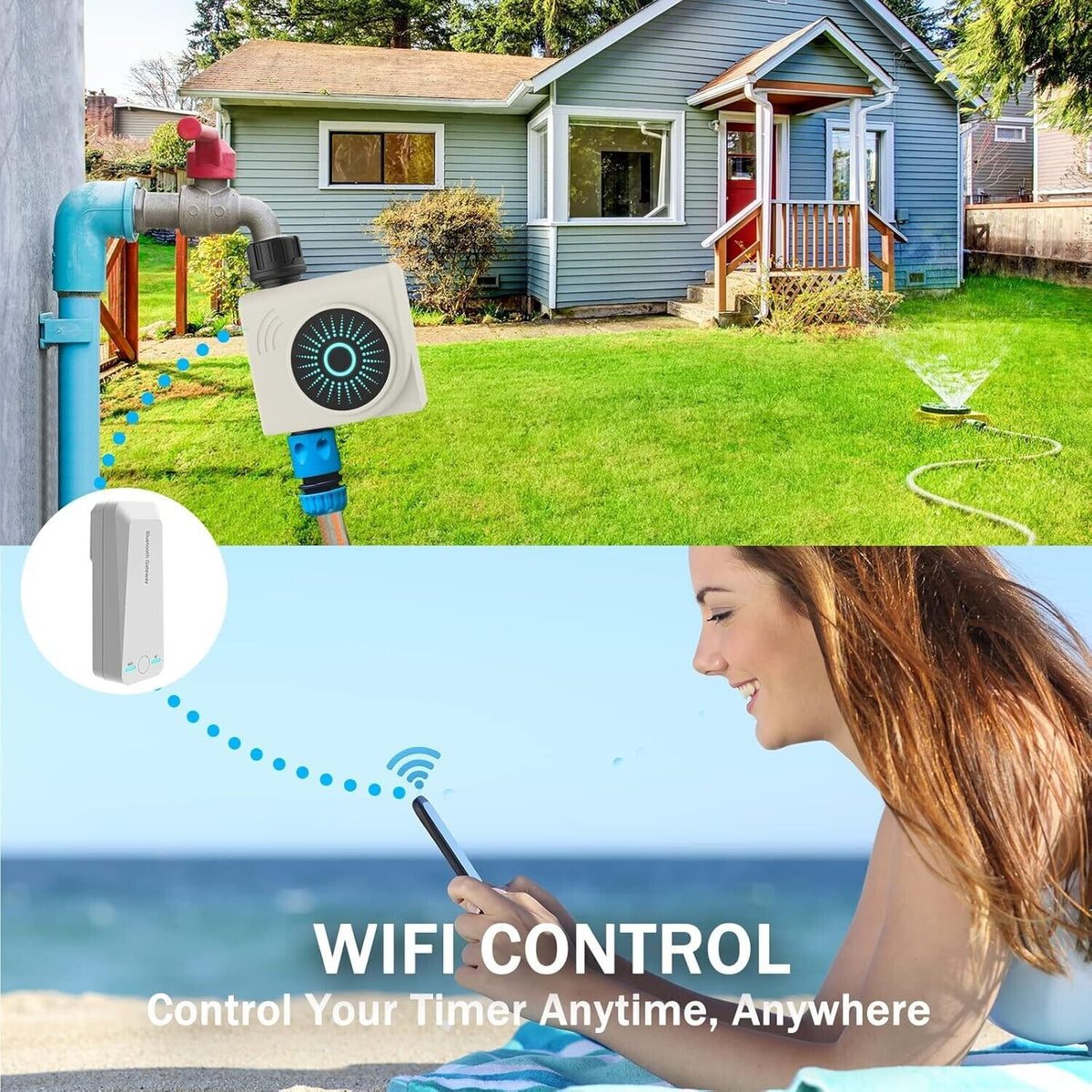 Kazeila Bluetooth WiFi Bewässerungscomputer, Intelligente Automatische Bewässeru