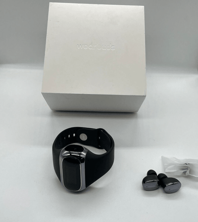 Aipower W20L Smart Bracelet with Built-in Wireless Earbuds - Black